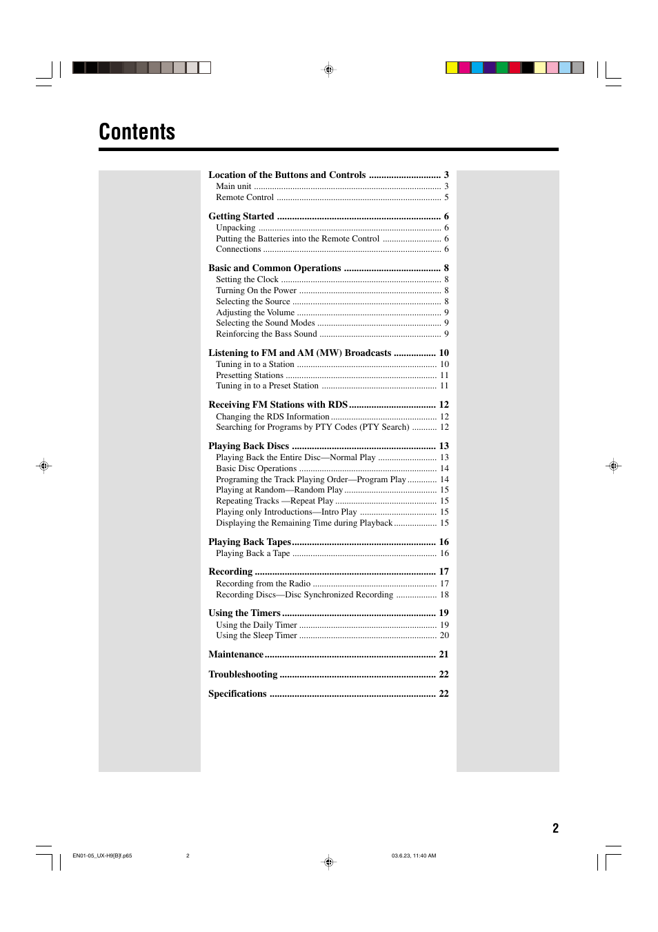 JVC CA-UXH9 User Manual | Page 5 / 26
