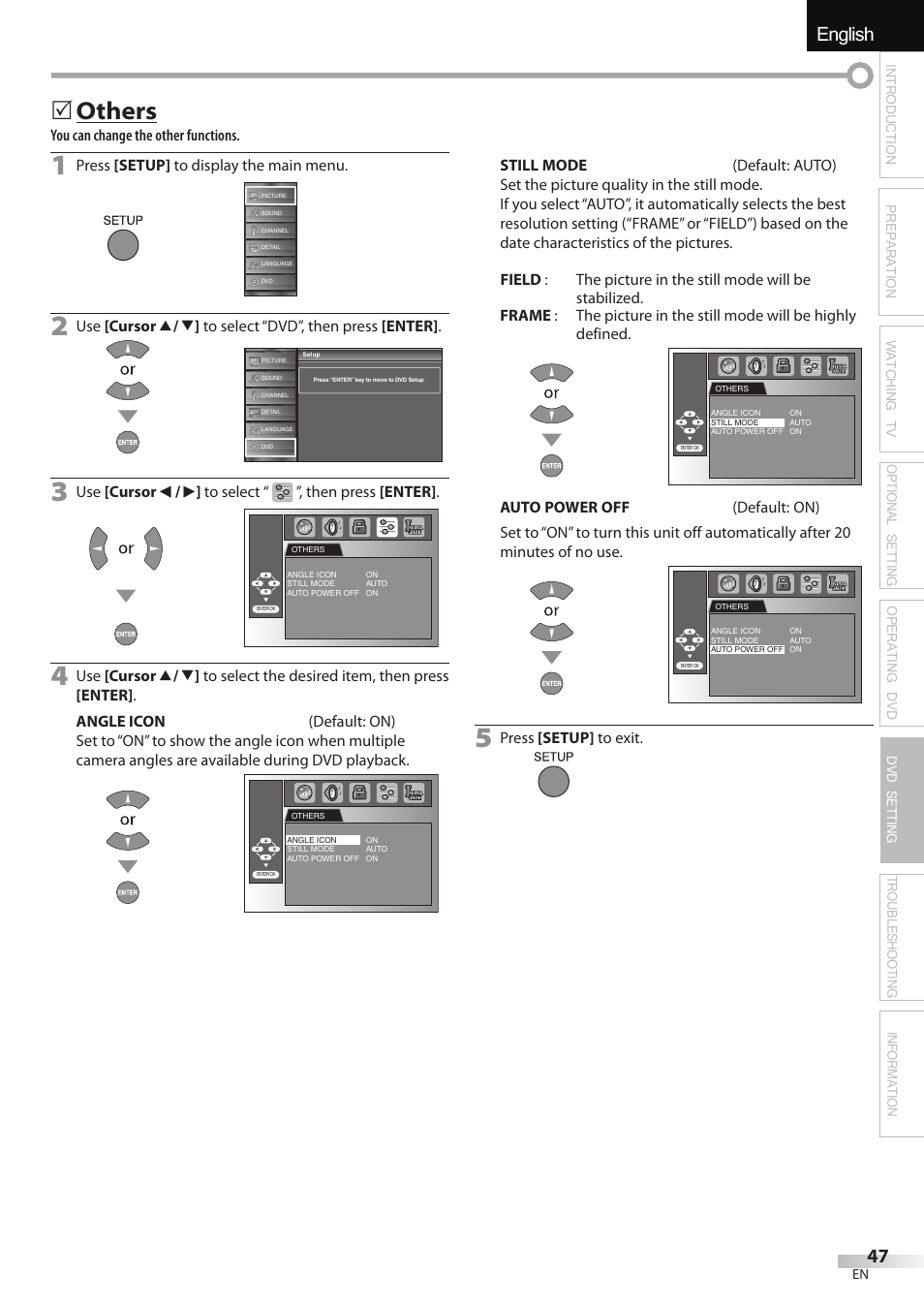 English, 5 others | JVC 1EMN24860 User Manual | Page 47 / 56