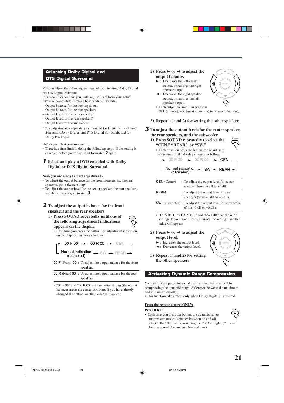 JVC DVD DIGITAL CINEMA SYSTEM TH-A30R User Manual | Page 25 / 64