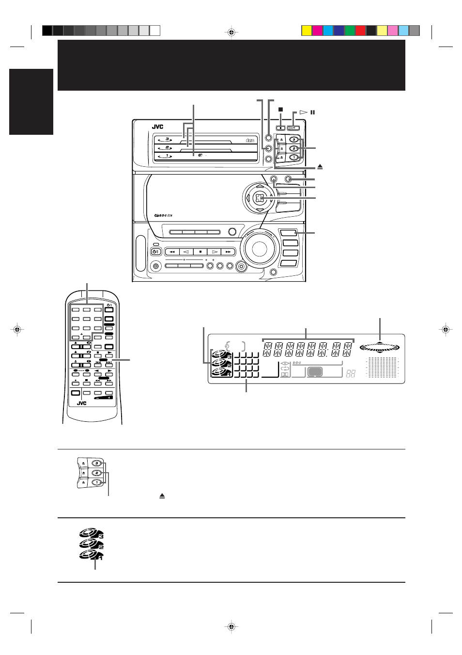 Using the cd player, 18 english, Display | Program/random 7 ‹ / 8, Number keys cd player control buttons | JVC CA-D672TR User Manual | Page 22 / 47
