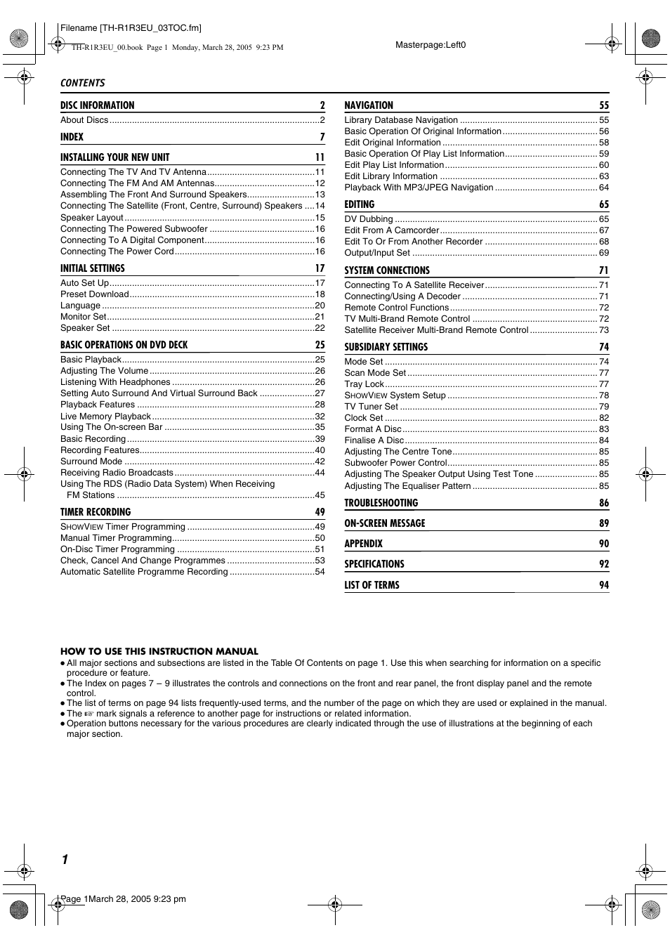 JVC SP-THS55F User Manual | Page 4 / 100