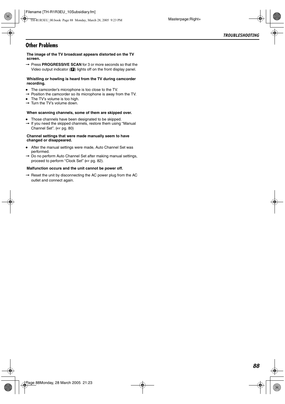 88 other problems | JVC SP-THS55F User Manual | Page 91 / 100