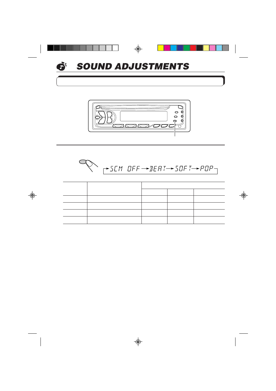 Sound adjustments, Selecting preset sound modes | JVC KD-S653R User Manual | Page 20 / 114