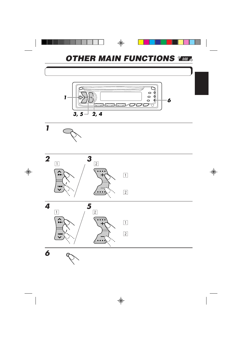 Other main functions, Setting the clock | JVC KD-S653R User Manual | Page 23 / 114