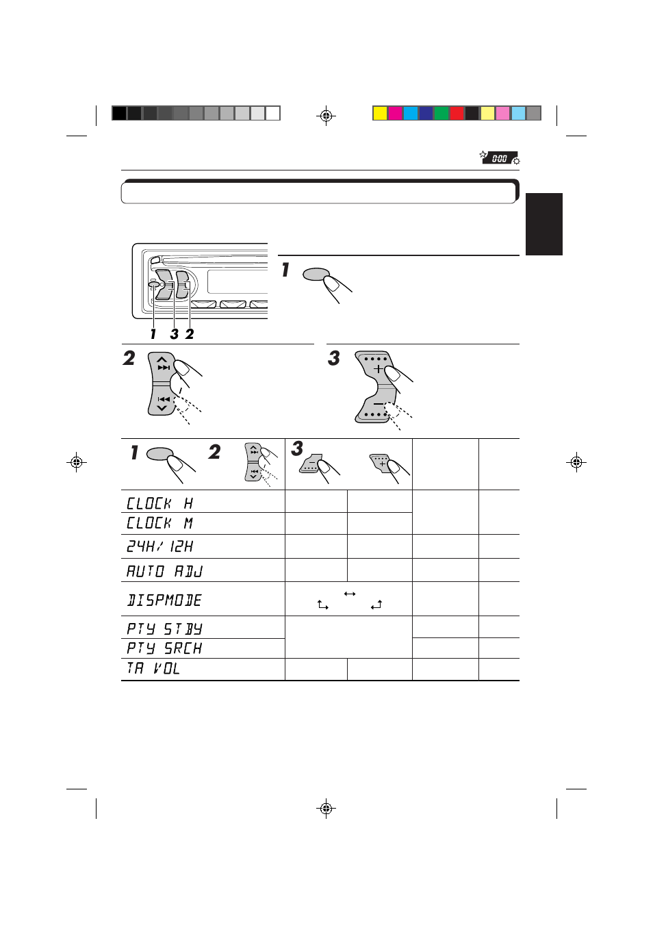 Changing the general settings, Select each mode. set the desired mode | JVC KD-S653R User Manual | Page 25 / 114