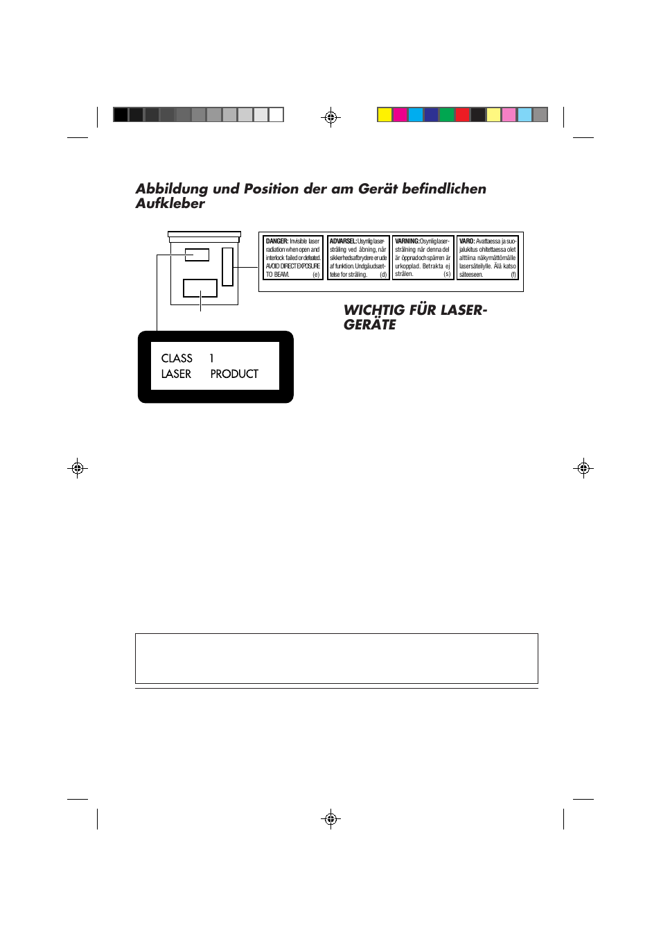 Wichtig für laser- geräte | JVC KD-S653R User Manual | Page 30 / 114