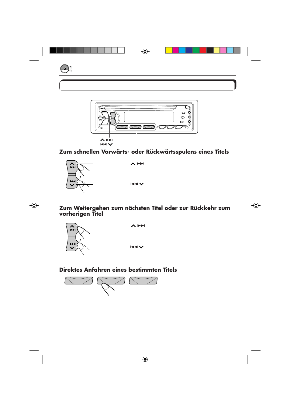 Direktes anfahren eines bestimmten titels | JVC KD-S653R User Manual | Page 46 / 114