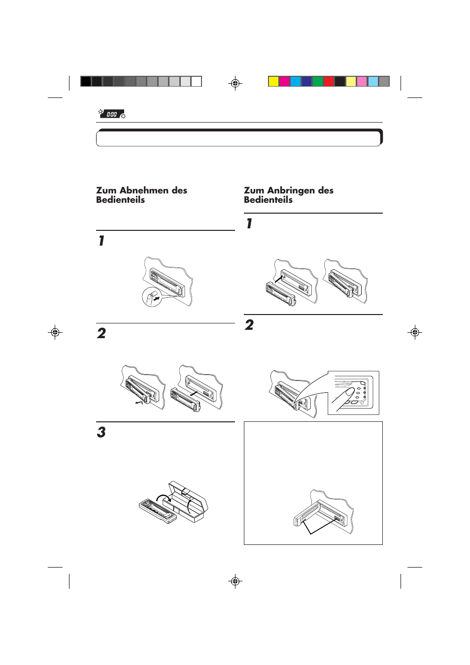 Abnehmen des bedienteils | JVC KD-S653R User Manual | Page 54 / 114