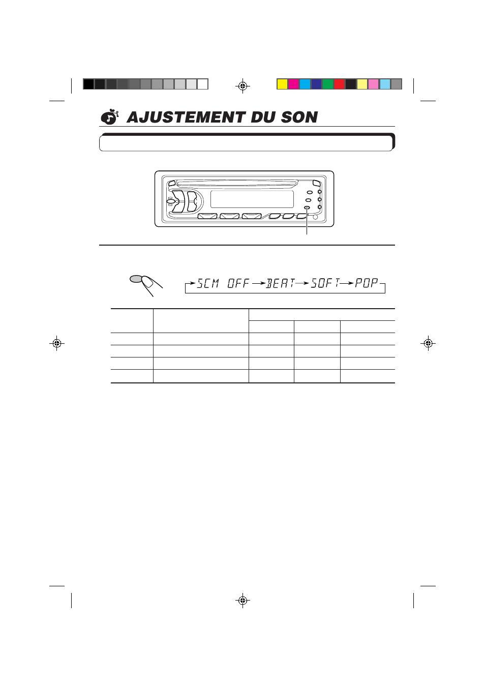 Ajustement du son, Sélection des modes sonores préréglés | JVC KD-S653R User Manual | Page 76 / 114