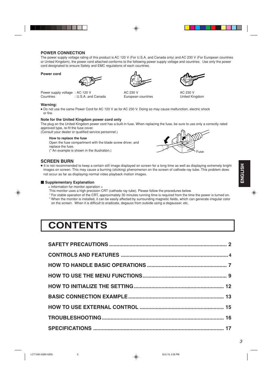 JVC TM-H1700G User Manual | Page 4 / 21