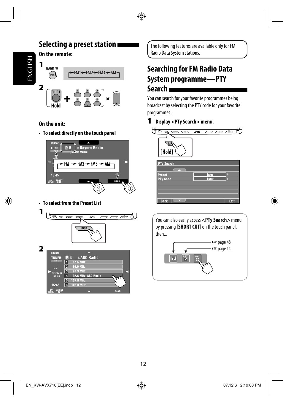 Selecting a preset station | JVC LVT1778-001A User Manual | Page 168 / 666