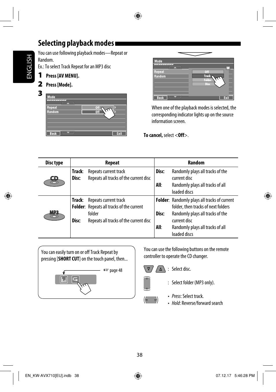 Selecting playback modes, English | JVC LVT1778-001A User Manual | Page 274 / 666