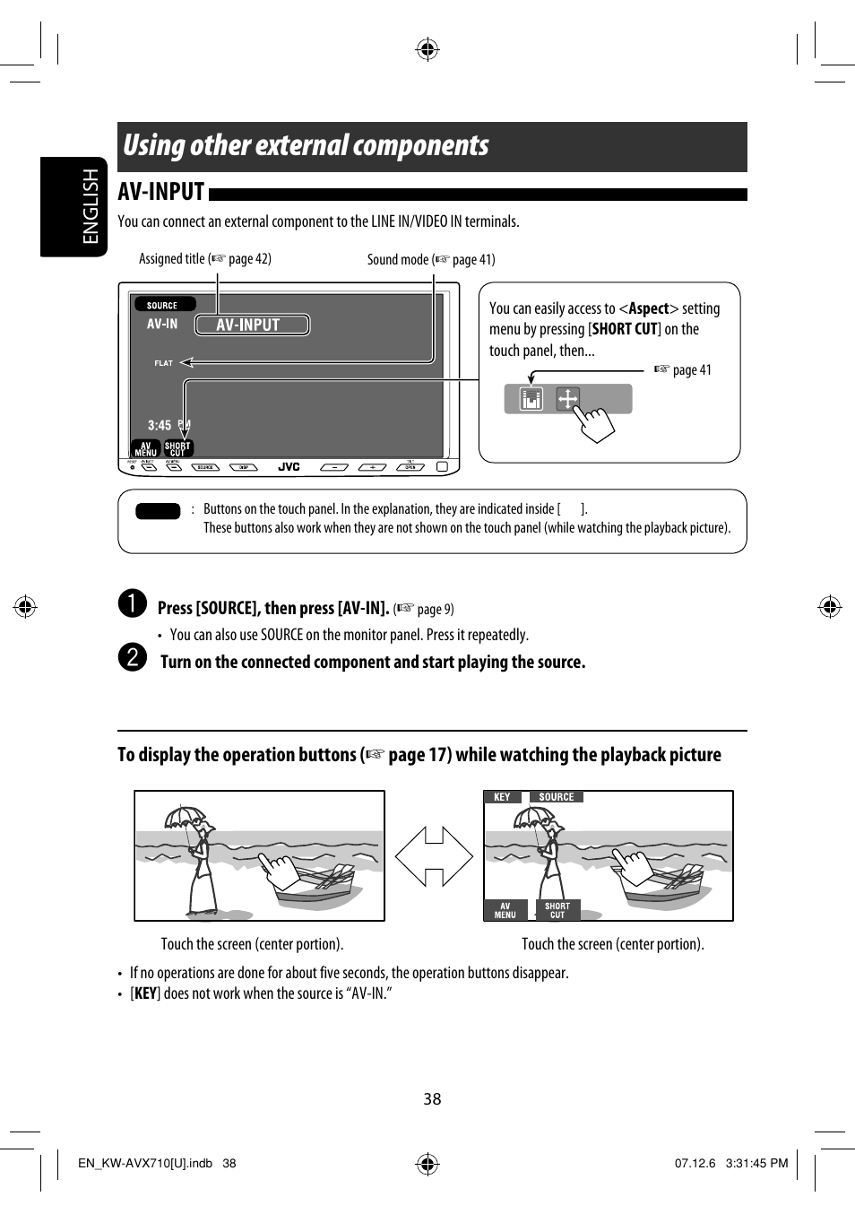 Using other external components, Av-input | JVC LVT1778-001A User Manual | Page 354 / 666