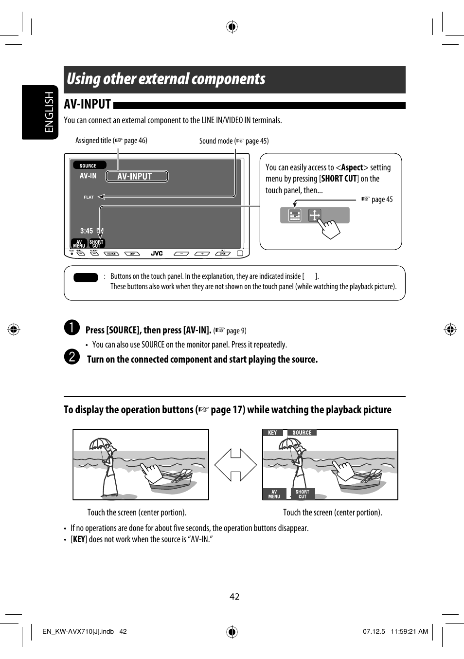Using other external components, Av-input | JVC LVT1778-001A User Manual | Page 42 / 666
