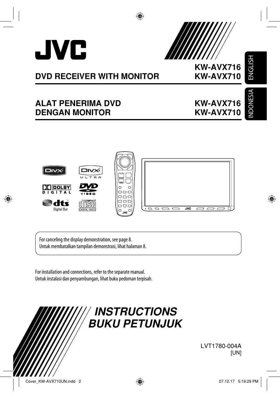 Kw-avx716un/kw-avx710un, Instructions, Instructions buku petunjuk | JVC LVT1778-001A User Manual | Page 461 / 666