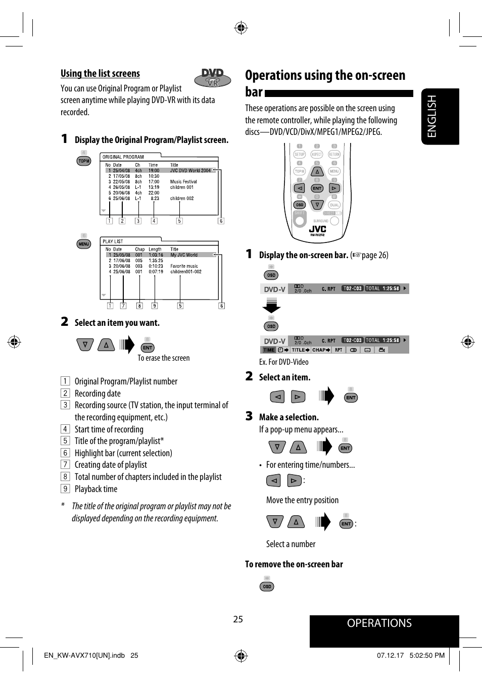 Operations using the on-screen bar | JVC LVT1778-001A User Manual | Page 485 / 666