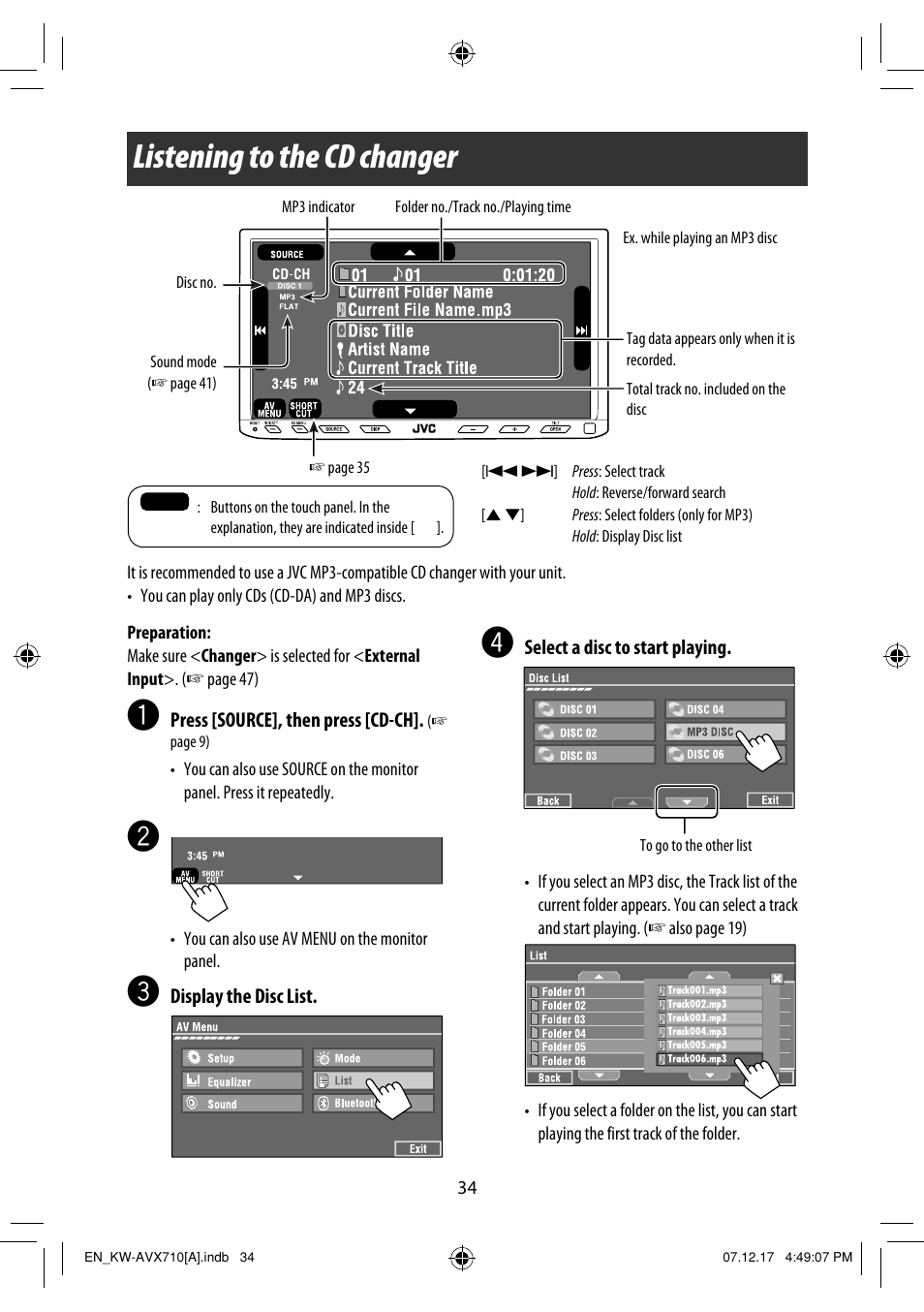 Listening to the cd changer | JVC LVT1778-001A User Manual | Page 564 / 666