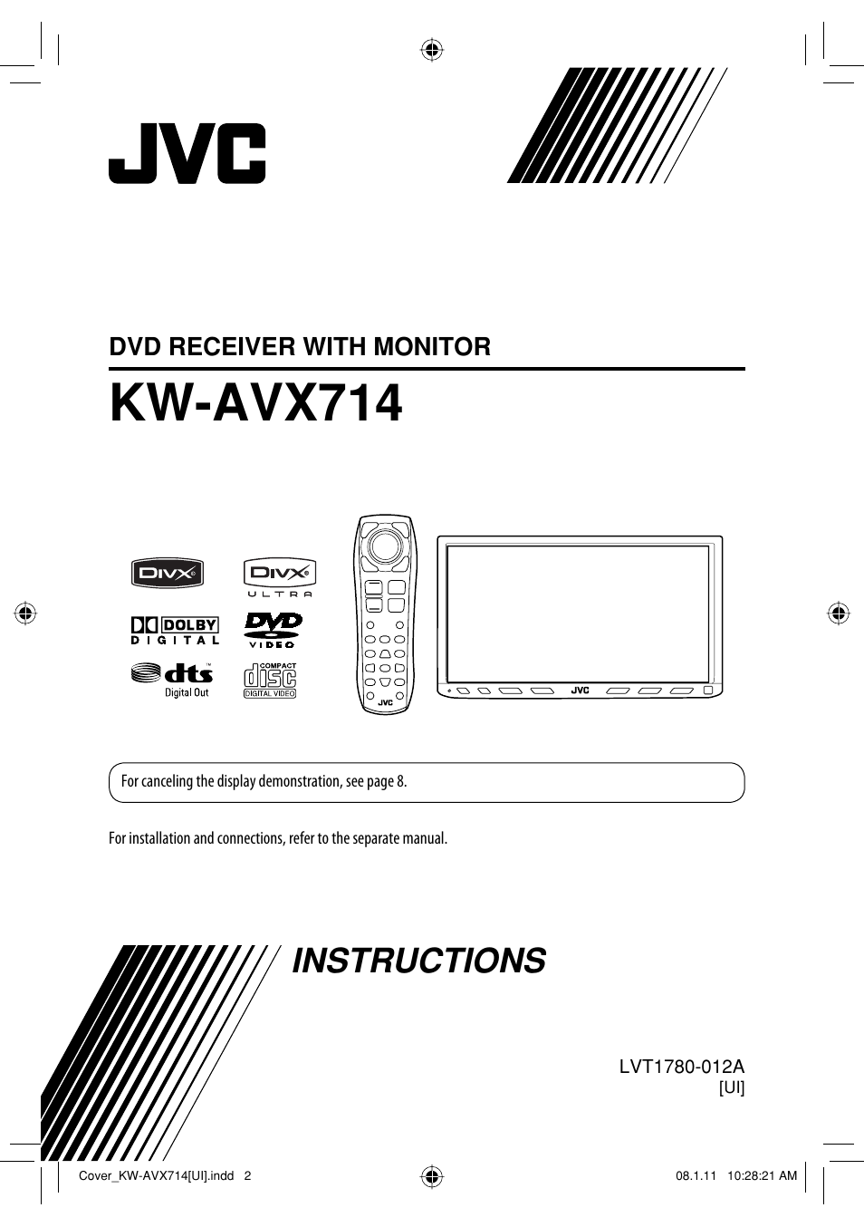 Kw-avx714ui, Instructions, Kw-avx714 | Dvd receiver with monitor | JVC LVT1778-001A User Manual | Page 599 / 666