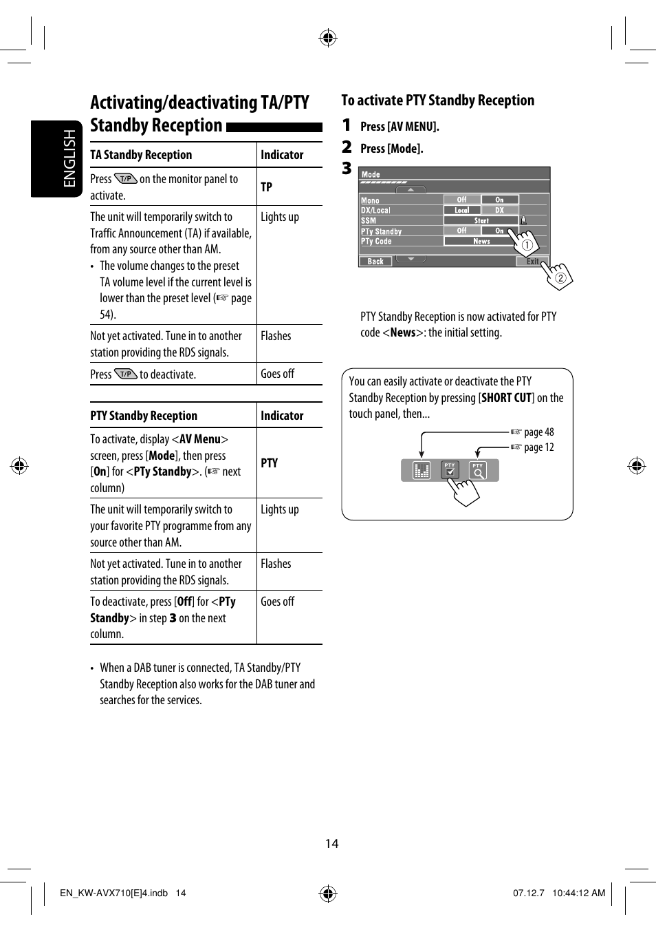 Activating/deactivating ta/pty standby reception, English | JVC LVT1778-001A User Manual | Page 90 / 666