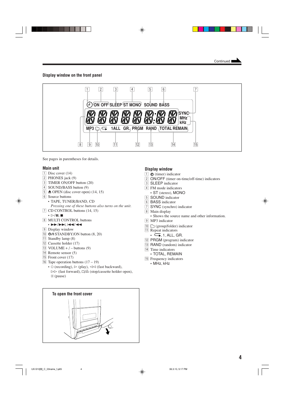JVC Micro Component System UX-S10 User Manual | Page 7 / 28