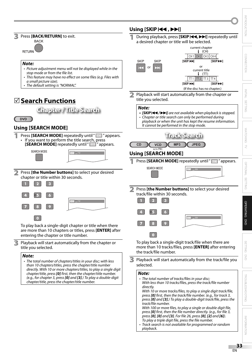 Track search | JVC 1EMN24159 User Manual | Page 33 / 52