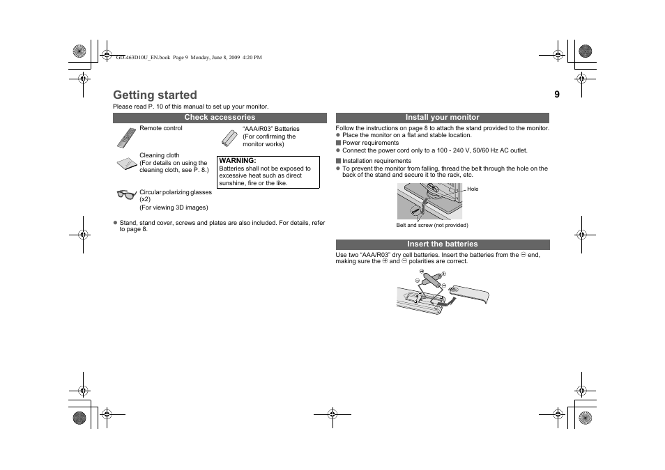 Getting started | JVC 0509SKH-SW-MT User Manual | Page 10 / 32