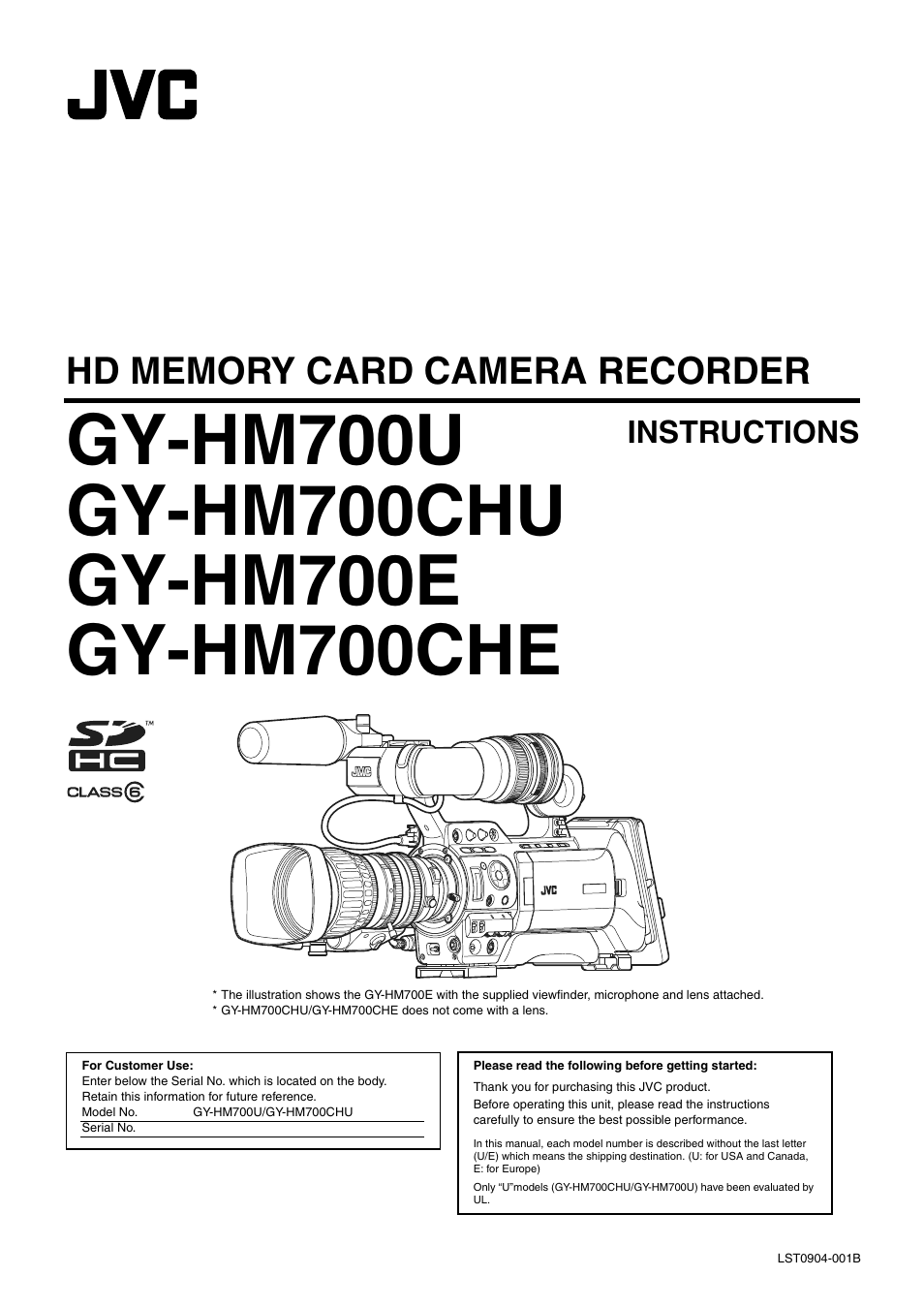 JVC GY-HM700CHE User Manual | 132 pages