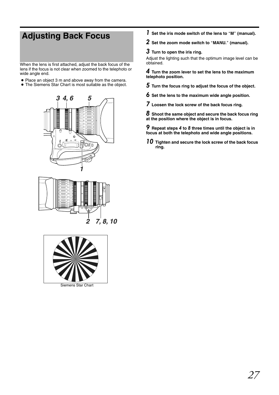 Adjusting back focus | JVC GY-HM700CHE User Manual | Page 31 / 132