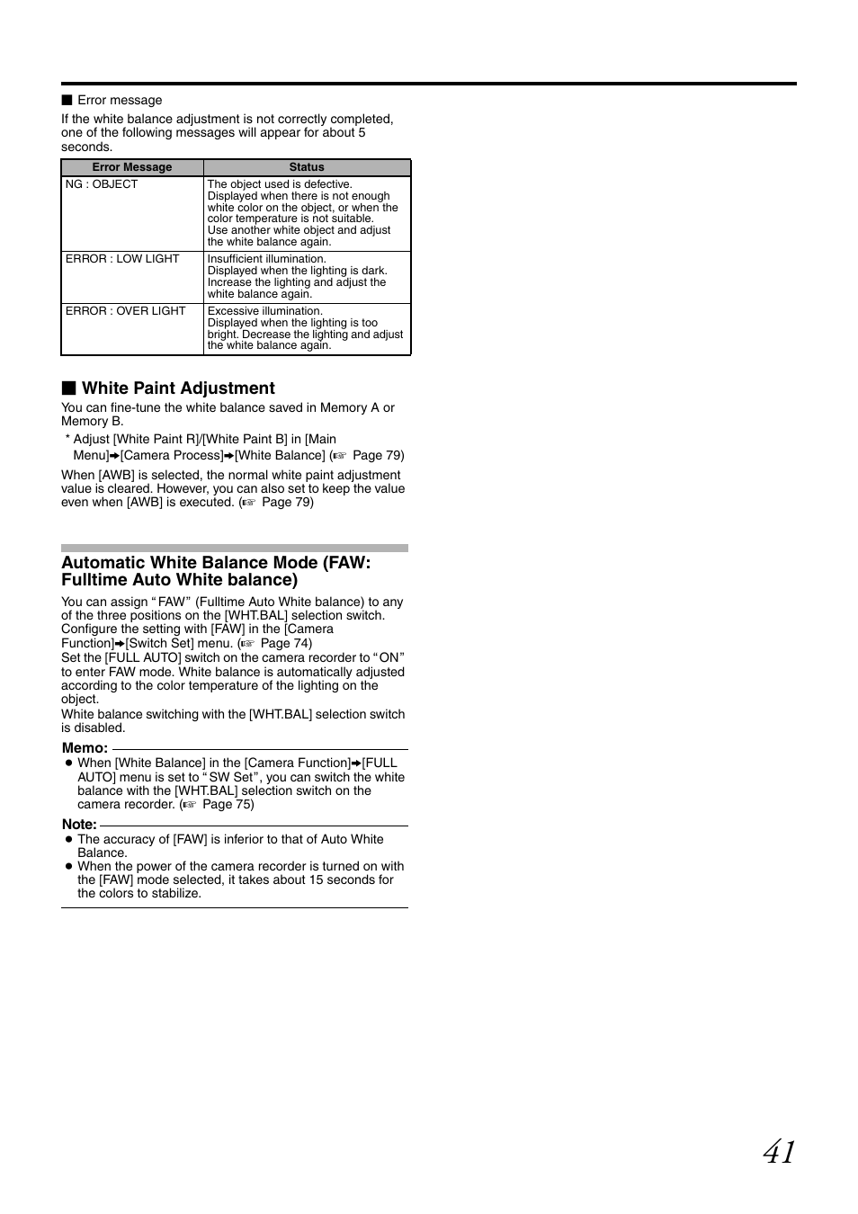 White paint adjustment | JVC GY-HM700CHE User Manual | Page 45 / 132