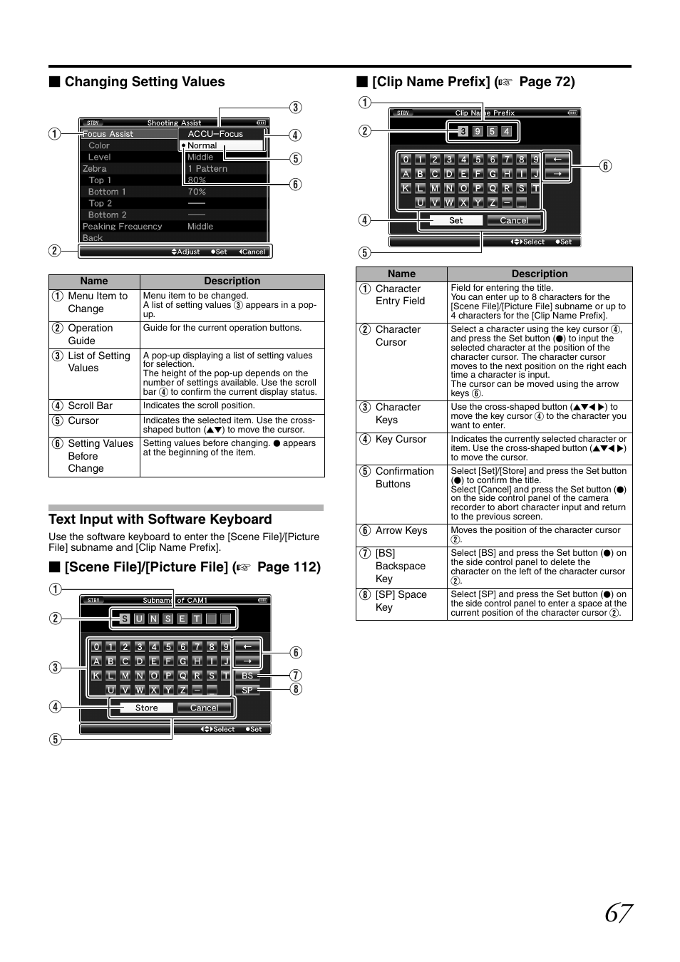 Text input with software keyboard | JVC GY-HM700CHE User Manual | Page 71 / 132