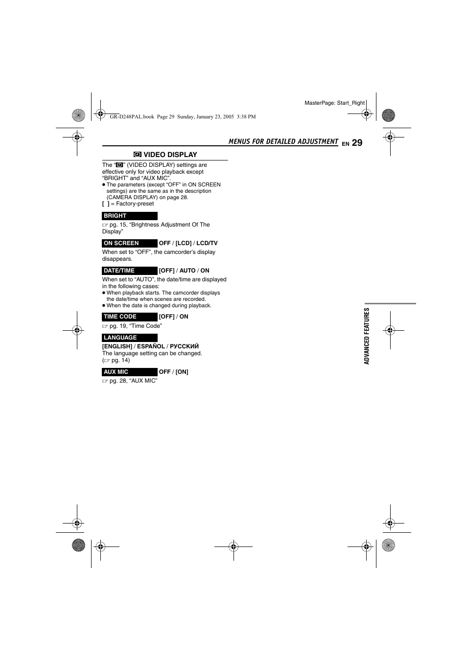 Pg. 29) | JVC GR-D248 User Manual | Page 29 / 52