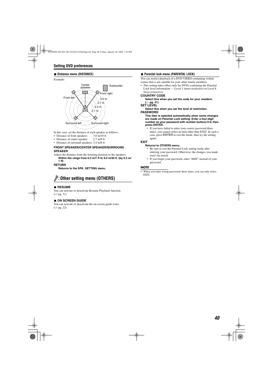 Playback by the follo, Other setting menu (others) | JVC TH-M606/TH-M603 User Manual | Page 43 / 52