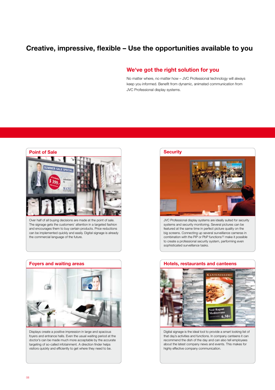 We‘ve got the right solution for you | JVC CO-46LCD-BD User Manual | Page 8 / 16