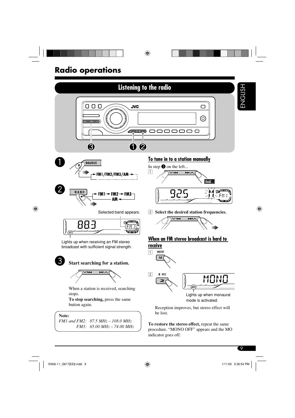 Radio operations, Listening to the radio | JVC GET0266-003A User Manual | Page 51 / 84