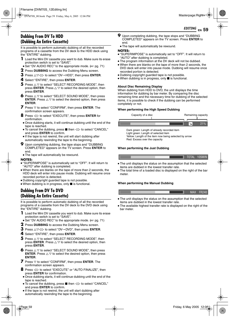 JVC SR-DVM70US User Manual | Page 59 / 92