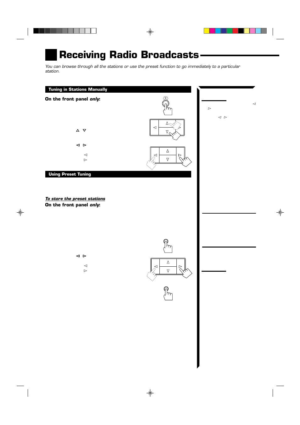 Receiving radio broadcasts | JVC RX-554VBK User Manual | Page 20 / 44