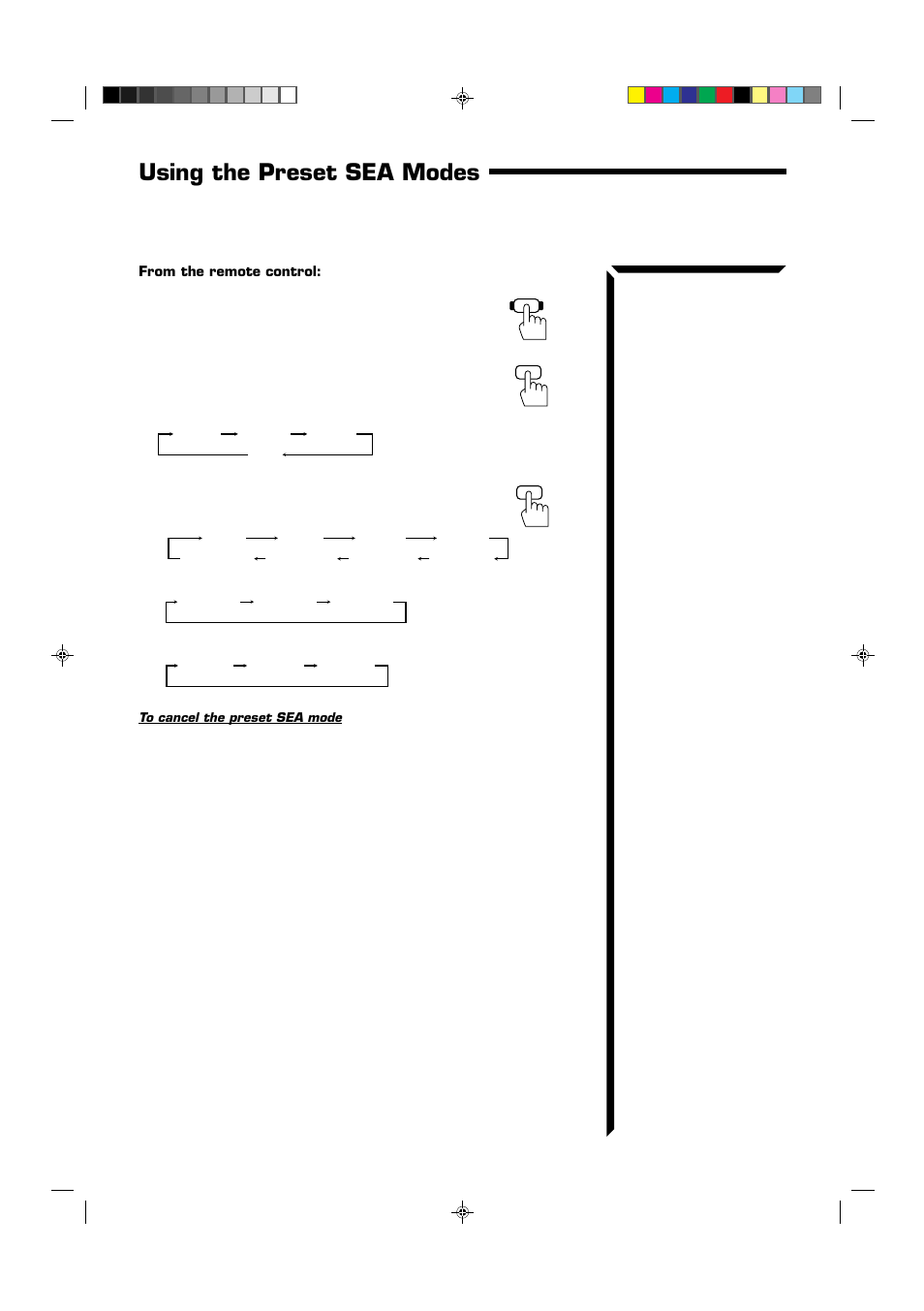 21 using the preset sea modes | JVC RX-554VBK User Manual | Page 24 / 44