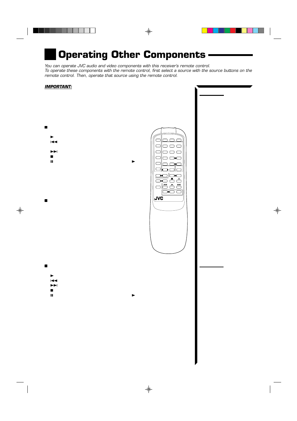 Operating other components | JVC RX-554VBK User Manual | Page 37 / 44