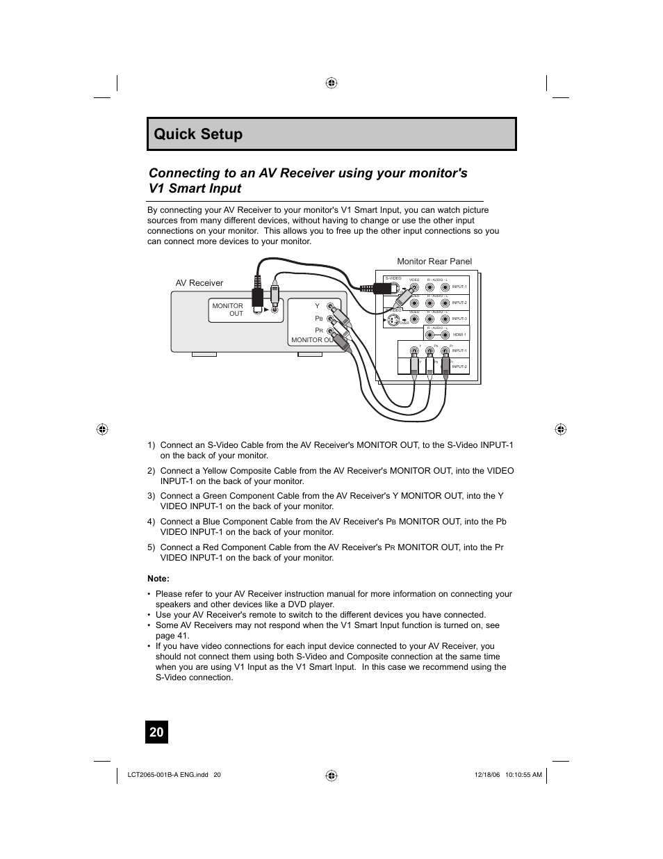 Quick setup | JVC HD-61G587 User Manual | Page 20 / 72