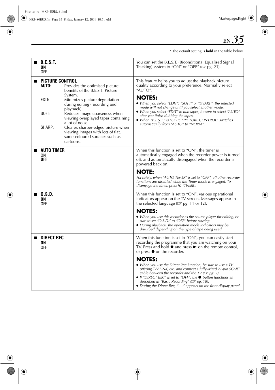 JVC HR-J280 User Manual | Page 35 / 52