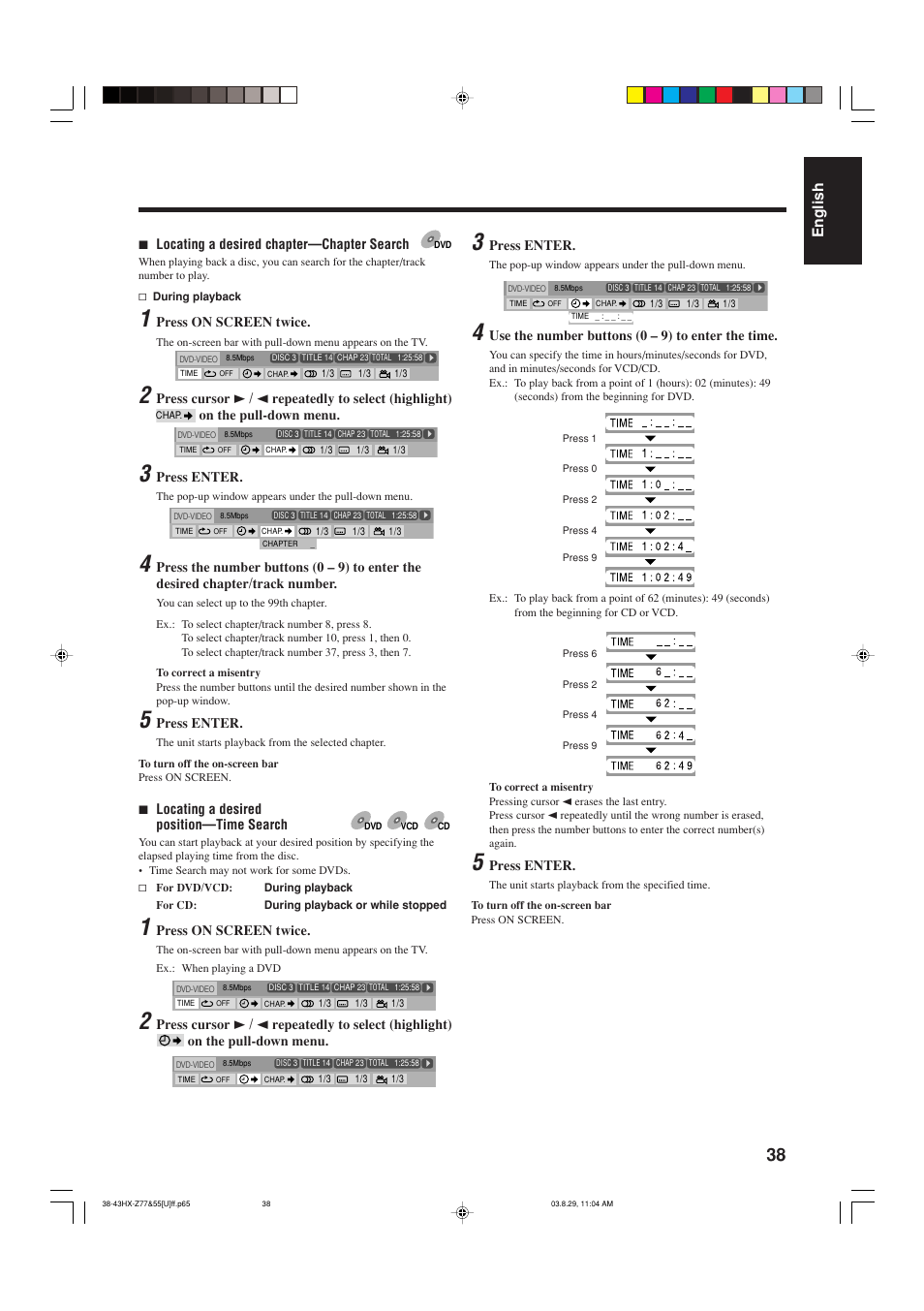 English | JVC CA-HXZ55D User Manual | Page 43 / 78