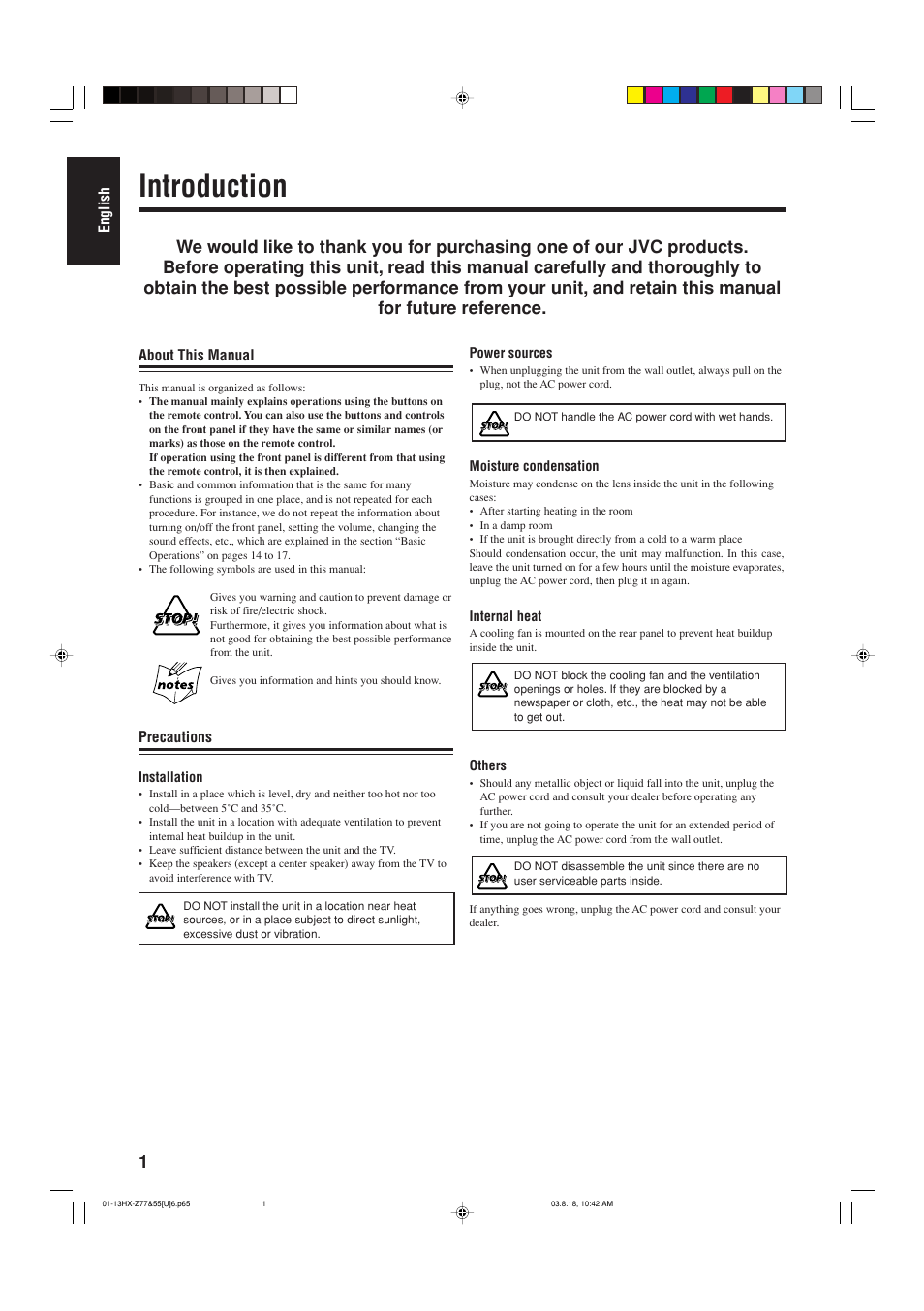 Introduction | JVC CA-HXZ55D User Manual | Page 6 / 78