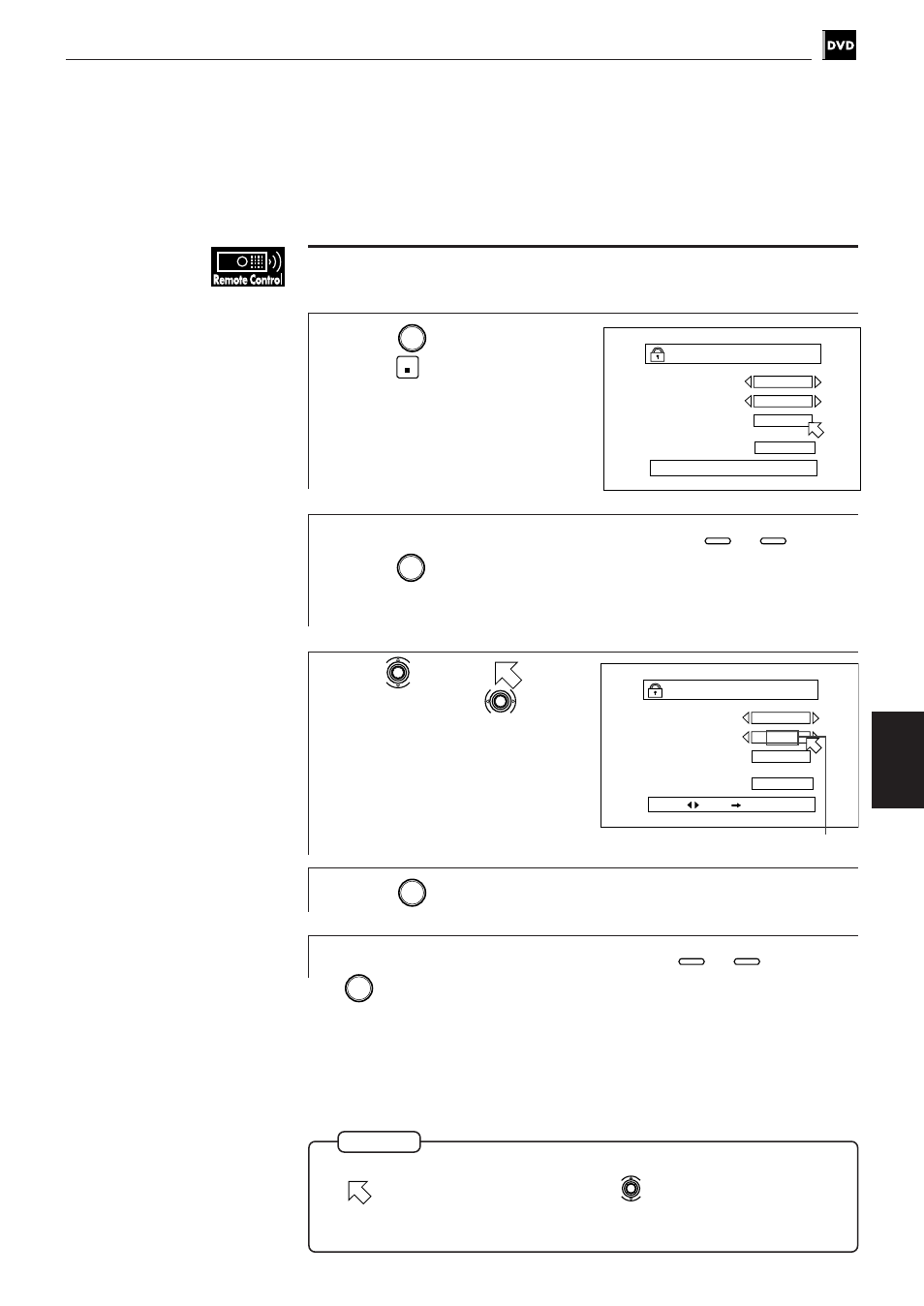 Press, While holding down, Enter your current 4-digit password using | And press, Enter your new 4-digit password using | JVC XV-501BK User Manual | Page 63 / 104