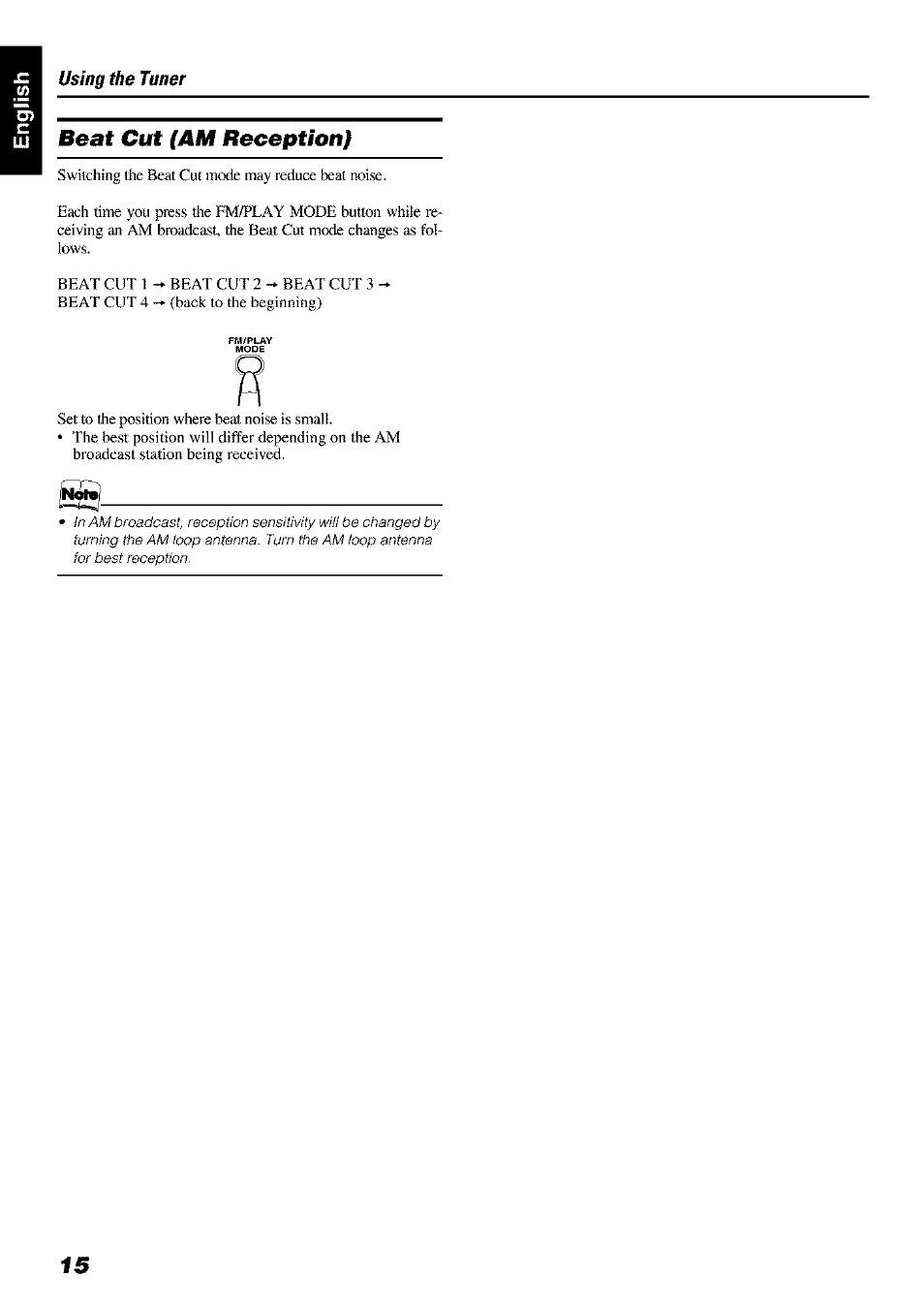 Beat cut (am reception) | JVC FS-X 3 User Manual | Page 18 / 33