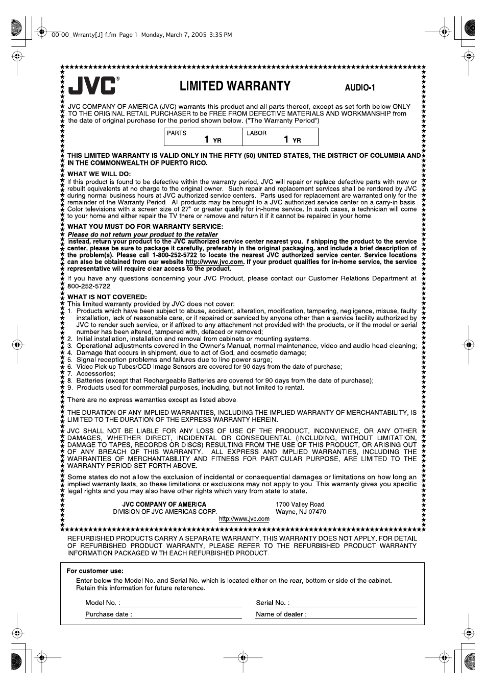 JVC CA-HXC6 User Manual | Page 26 / 28