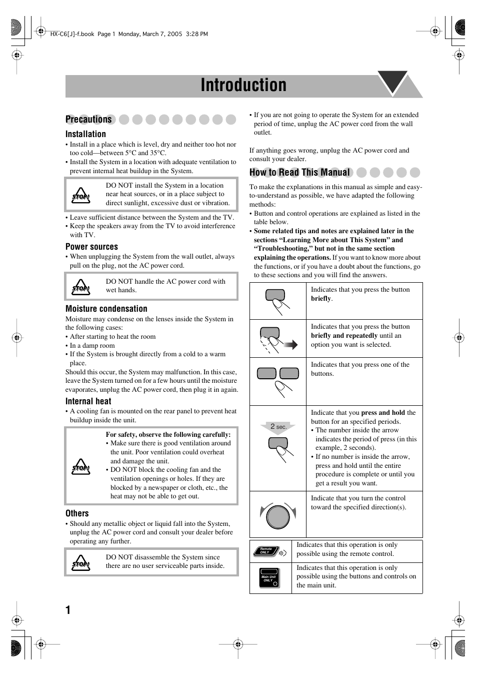 Introduction, Precautions, How to read this manual | JVC CA-HXC6 User Manual | Page 4 / 28
