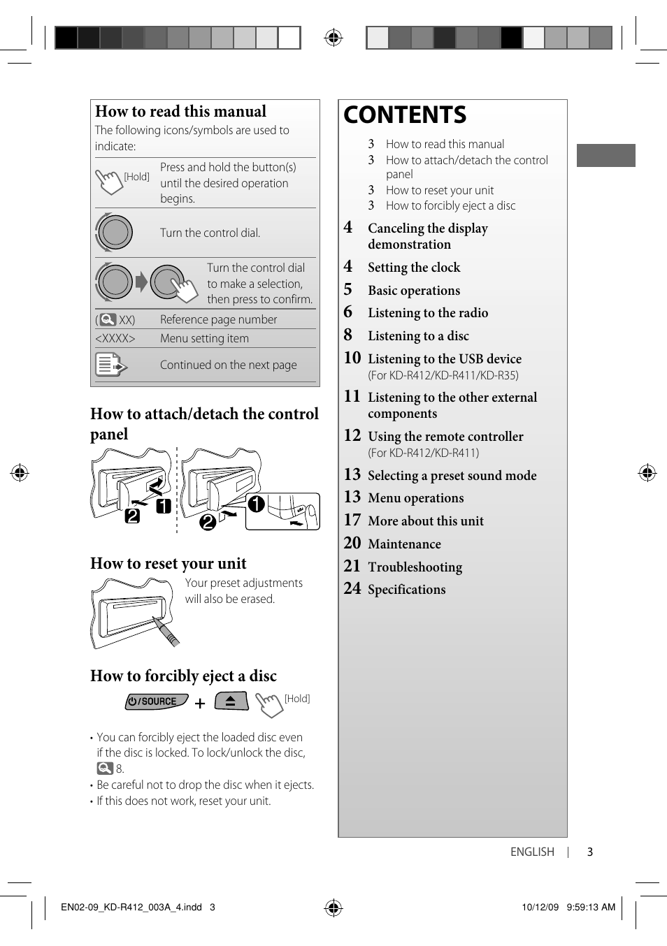 JVC KD-R311 User Manual | Page 3 / 42