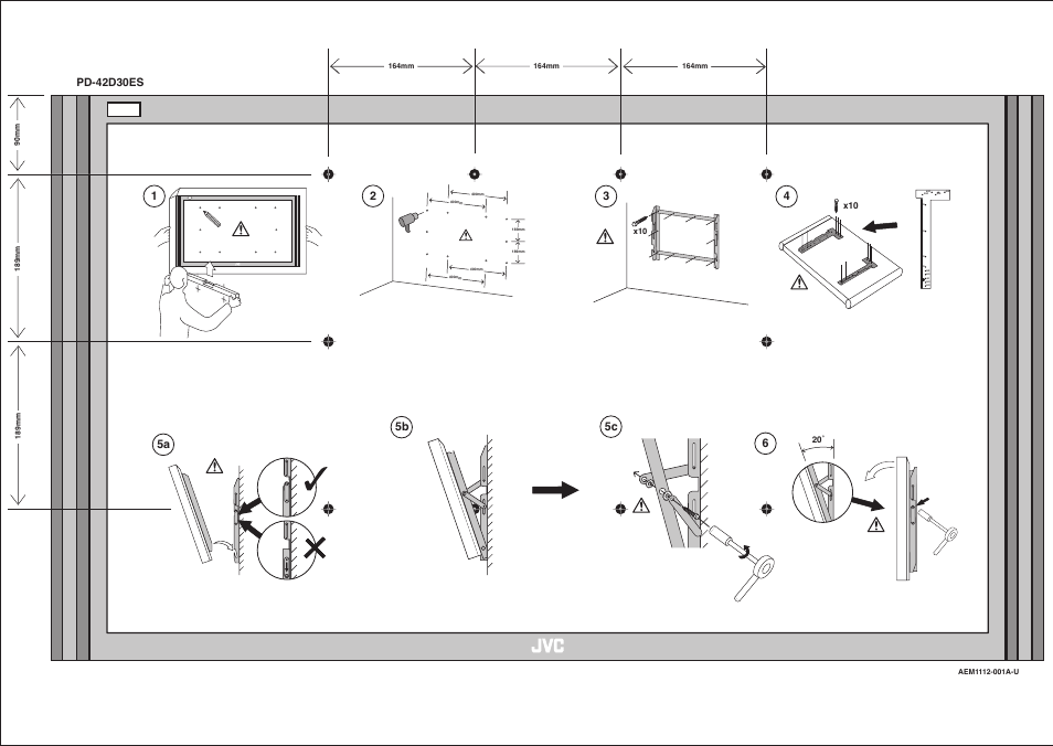 Location sheet, 5b 3, 15a 4 | Pd-42d30es, 164mm | JVC PD-42D30ES User Manual | Page 7 / 7