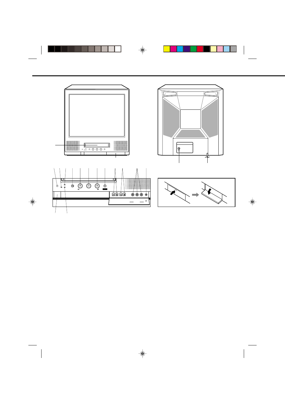 Location of controls, Rear front, Description of controls | How to open the front door | JVC TV-20F243 User Manual | Page 10 / 60