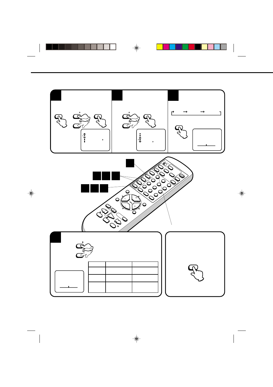 Sound control adjustments, Cancel | JVC TV-20F243 User Manual | Page 34 / 60